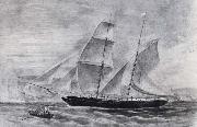 Frederick Garling Shooner in full sail,leaving Sydney Harbour France oil painting reproduction